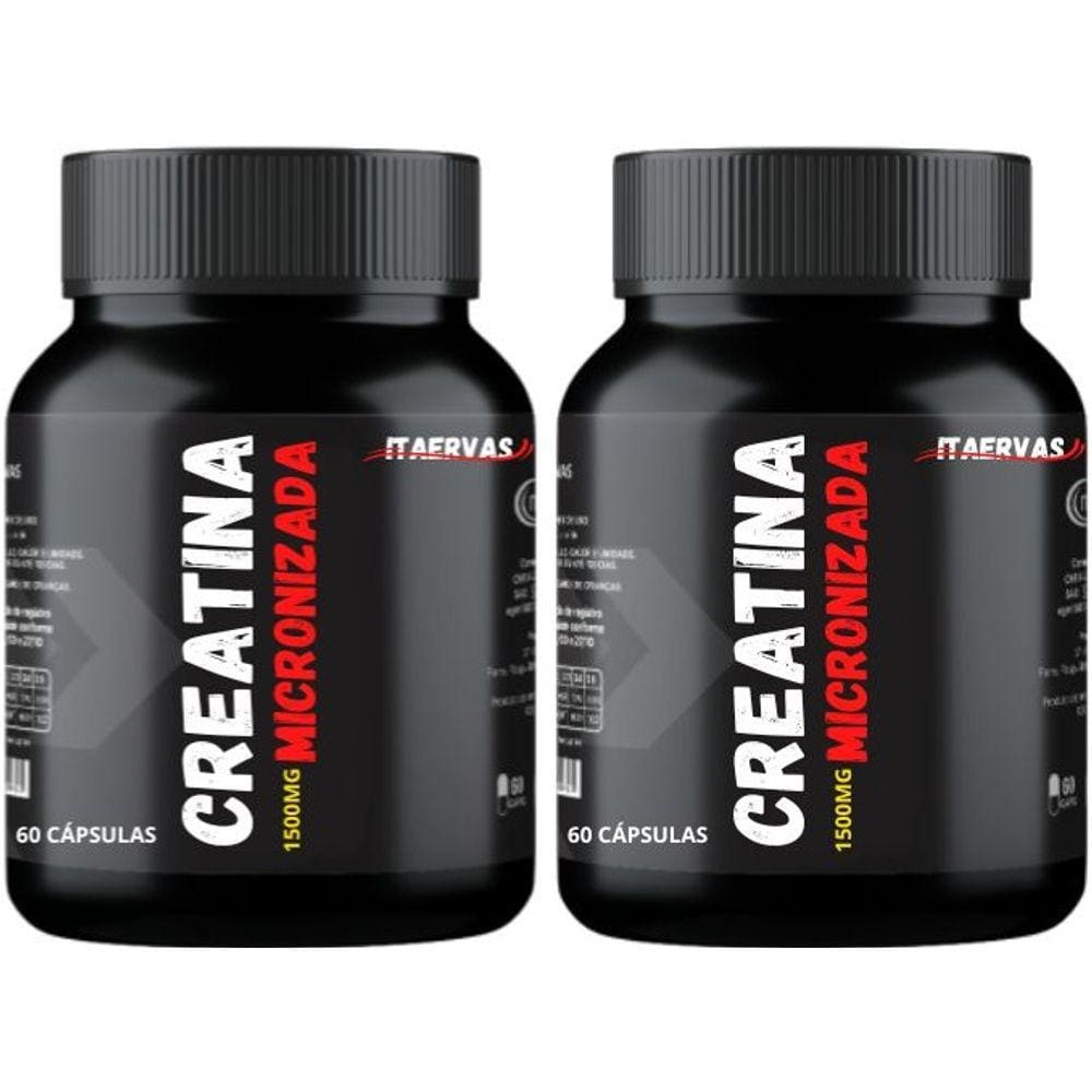 2x Creatina Micronizada 1500mg 120 Cápsulas Itaervas Massa Muscular Força Ganhar Peso