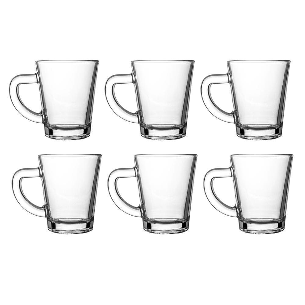 Jogo 6 Xícaras Café Vidro Casual 70Ml Class Home