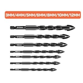 Conjunto Brocas De Titânio 7 Peças 3-12Mm Concreto Madeira
