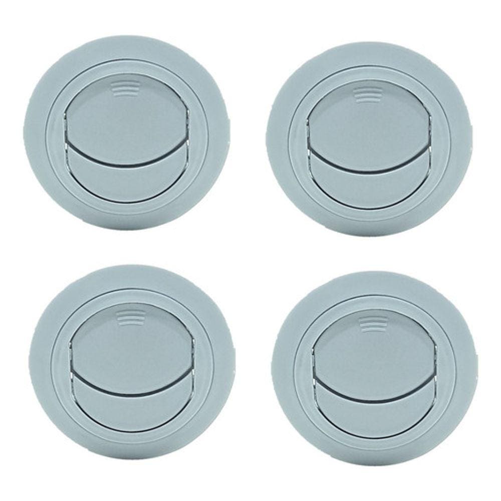 4pcs Difusor Ar Condicionado Universal 60mm Com Anel - Cinza