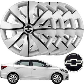 Jogo Calota Chevrolet Prisma onix celta corsa Aro 13 + Emblema