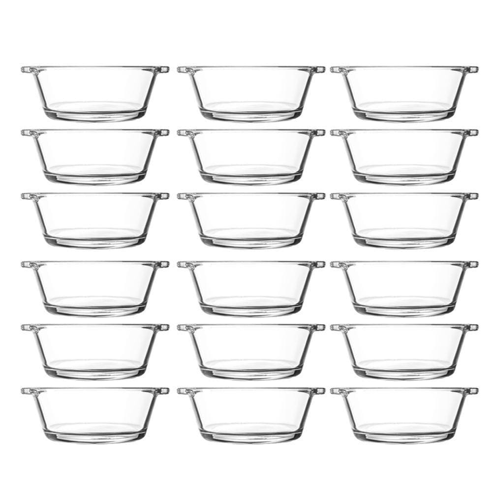 Jogo 18 Petisqueiras Redonda Vidro Casual 100Ml Class Home