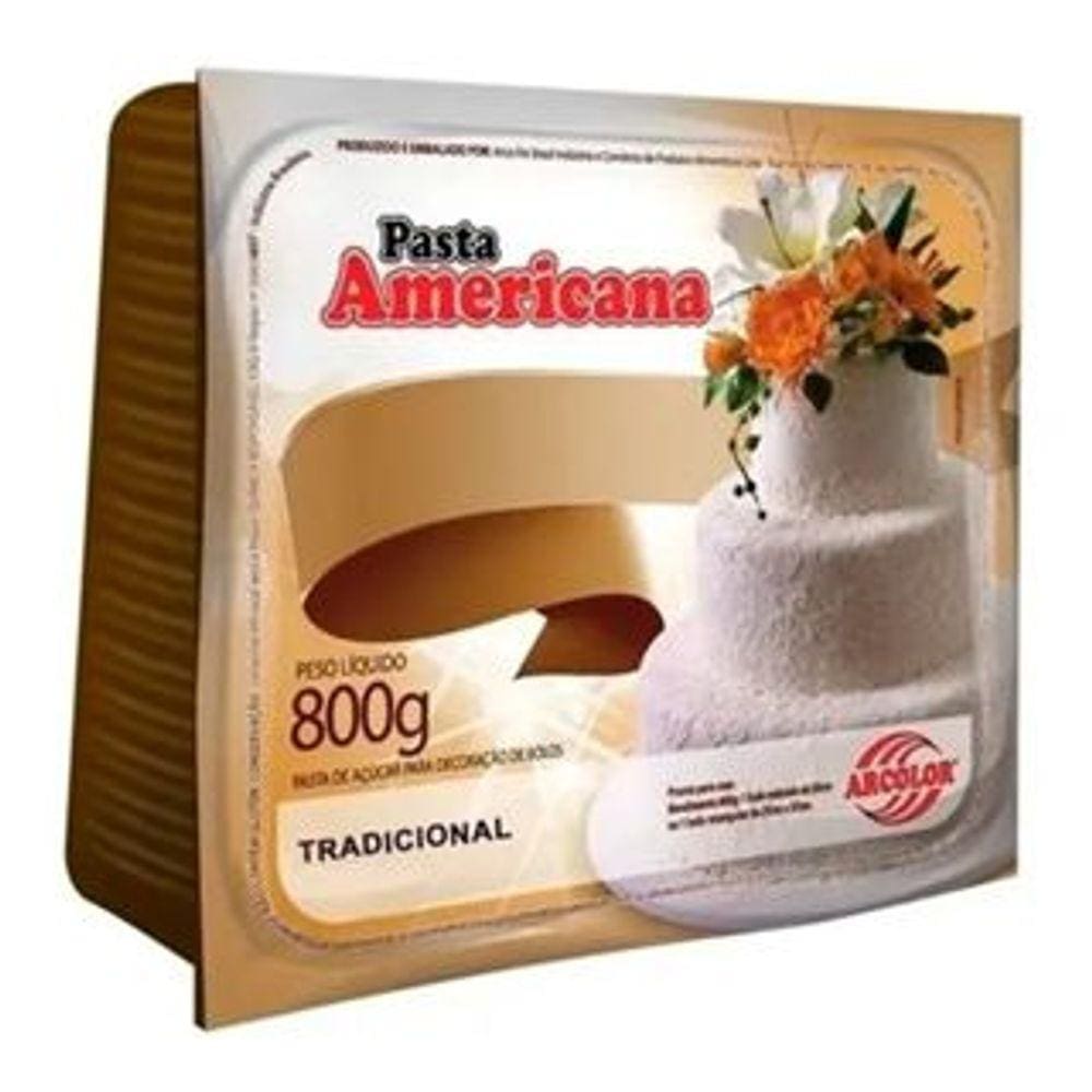 Kit 3 Pasta Americana Tradicional Branca Arcolor 800gr
