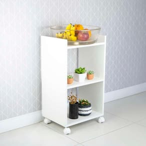 Armário Organizador Nicho Branco com Rodízio 40cm para Cozinha
