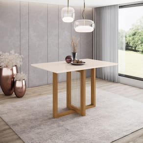 Mesa de Jantar Com Tampo MDF com Canto Reto 120 Cm Natalí Henn
