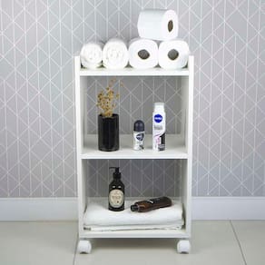 Estante Multiuso Armário Móvel para Banheiro com Rodinhas 40cm