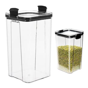 Pote Hermetico Tampa com Trava 1300ml Acrilico Transparente Veda Conserva Multiuso