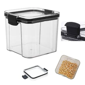 Pote Hermetico Conserva Veda 700ml Tampa com Trava Acrilico Transparente Armazenamento Alimento Tempero