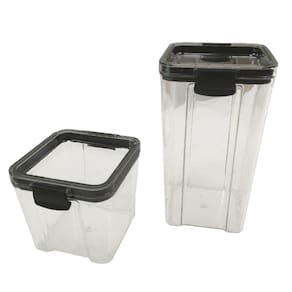 Pote Hermetico Conserva Veda Kit 2 Unidades Tampa Acrilico Armazenamento Alimento Tempero