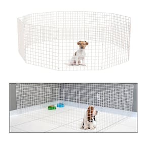 Cercado Móvel para Cachorro Pequeno Porte Cercadinho Articulado Pet 10 Telas 60cm Altura Branco