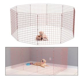 Cercado Móvel para Cachorro Coelho 10 Telas 80cm Altura Cercadinho Pet para Adestrar Filhotes Rose