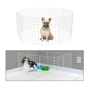 Cercado Móvel para Cachorro Pequeno Porte Filhote Porquinho da Índia 10 Telas 40cm Altura Branco