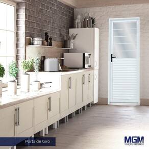 Porta de Aço Laminada 215x85cm Minas Sul MGM Branco