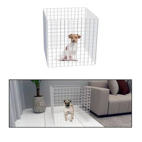 Cercado Móvel para Cachorro Pequeno Porte Cercadinho Articulado Pet 4 Telas 60cm Altura Branco