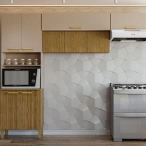 Cozinha 9 Portas Urbane Freijó/Vanilla/Ripado Freijó