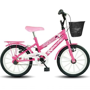Bicicleta Infantil Aro 16 South Nininha Cesto E Paralama Meninas - Rosa Rosa