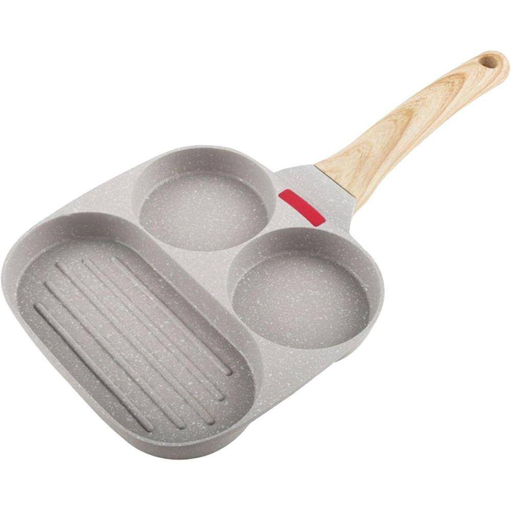 Frigideira Antiaderente 3 Seções Com Divisão Ovos, Pão, Filé