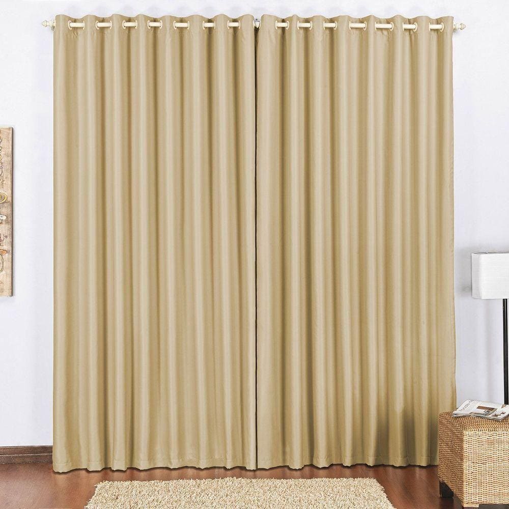 Cortina Blackout 4,00M X 2,80M Avelã Tecido Blackout Corta Luz Sala Ou Quarto