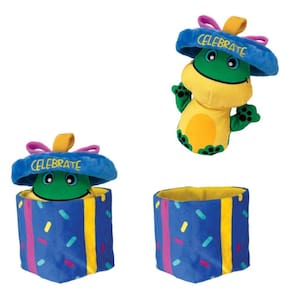 Brinquedo Kong Puzzlements Surprise Present Sapo 2 em 1 para Cães Médio