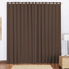 Cortina Blackout 4,00M X 2,80M Tabaco Tecido Blackout Corta Luz Sala Ou Quarto