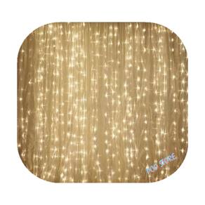 Cortina 300 Led 3,0m x 2,0m Fixo Branco Quente Decor Festa Casa Natal 110V