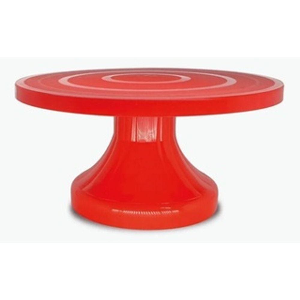 Boleira Plástica Suporte Para Bolos, Tortas E Pudins Solrac Vermelha