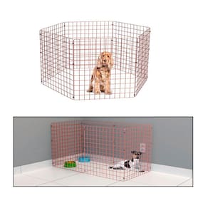 Cercado Móvel Cachorro Pequeno Porte Gato Porquinho da Índia Cercadinho Pet 6 Telas 60cm Altura Rose