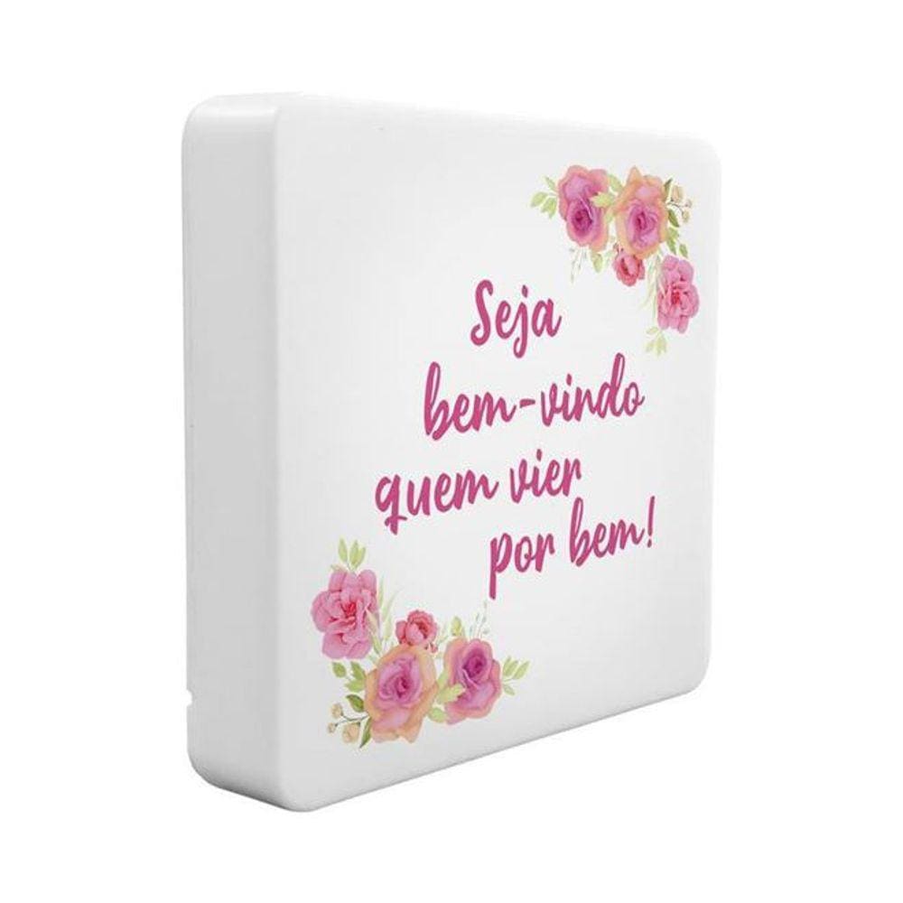 Luminária Box Slim Bem Vindo USB
