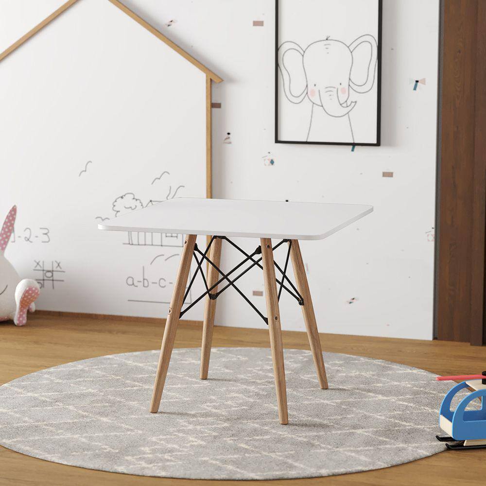 Conjunto Mesa Mini Square Infantil com 2 Cadeiras Effeil - Branco