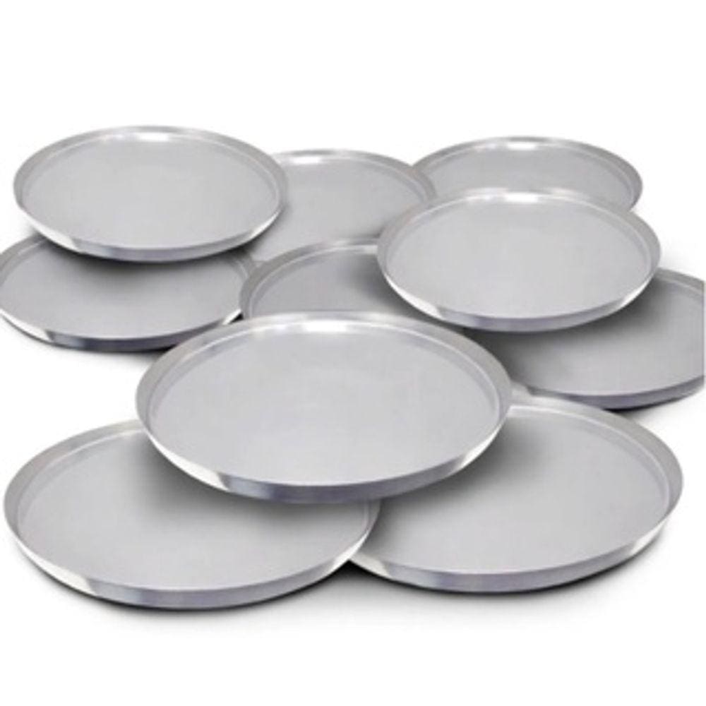 Kit 10 Formas Para Assar Ou Servir Pizza Em Alumínio 30cm