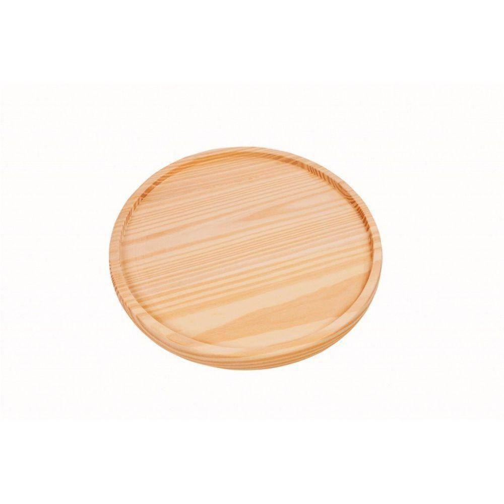 Tábua De Madeira Redonda Com Rebaixe 33X2,5Cm