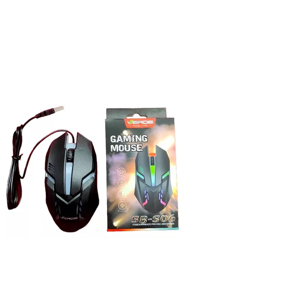 Mouse Gamer Com Fio Rgb Jogos Computador 1200 Dpi Sb-s06