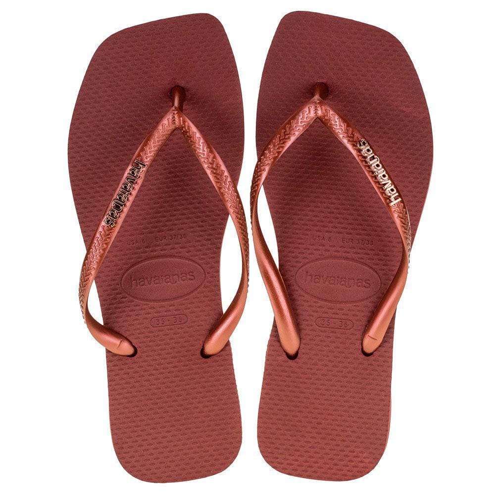 Chinelo Feminino Slim Square Logo Metallic Havaianas - 4148257