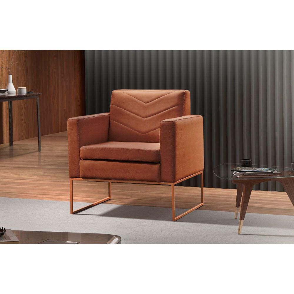 Poltrona Apolo Luxo Base Bronze Castellar Móbile