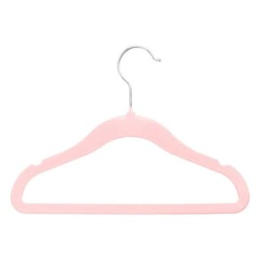 Cabide Veludo Infantil Slim Rosa Kit 10 pçs
