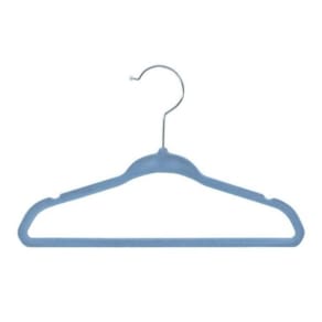 Cabide Veludo Infantil Slim Azul Kit 10 pçs