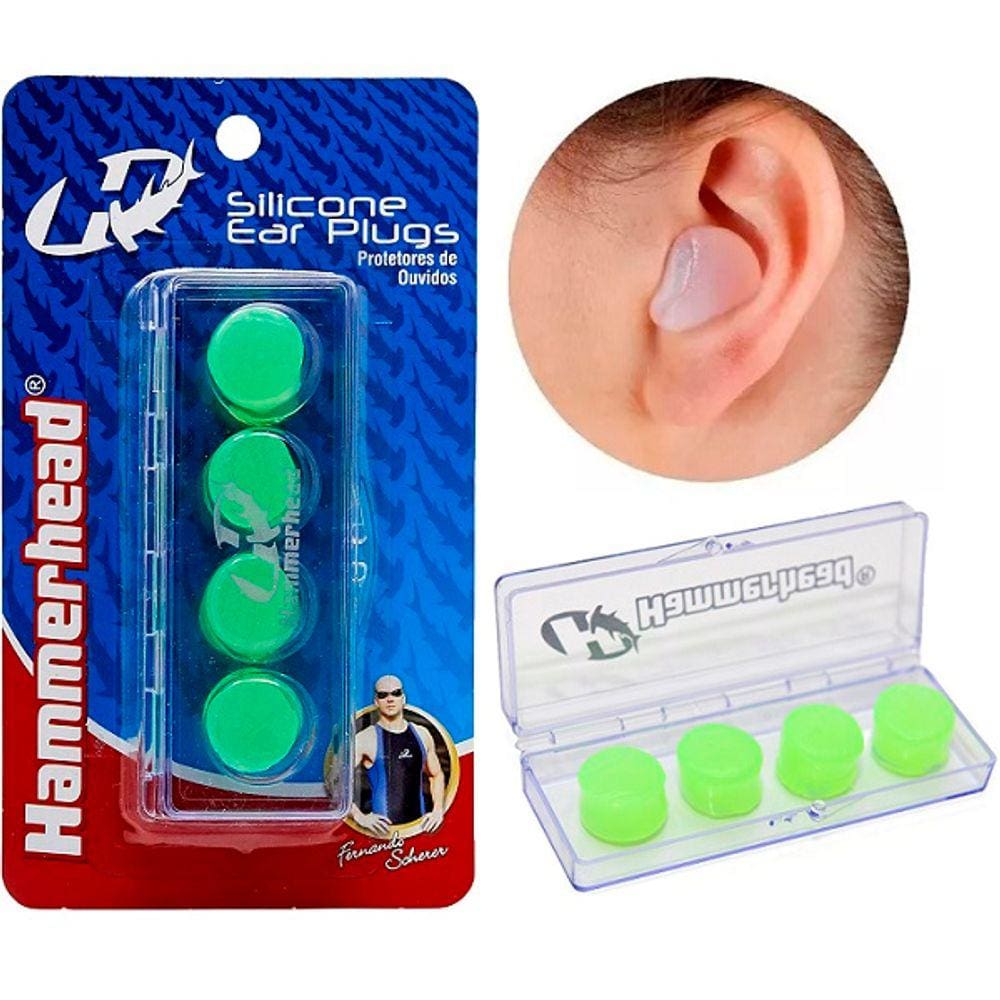 Tampao Protetor de Ouvido Auricular 4 PC Silicone Hammerhead