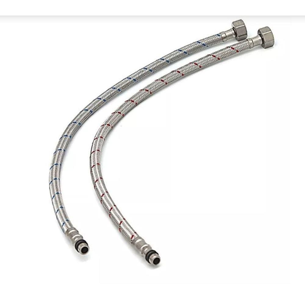 Kit Lig. Flexivel Monocomando Aco Trancado Quente/Frio 45Cm