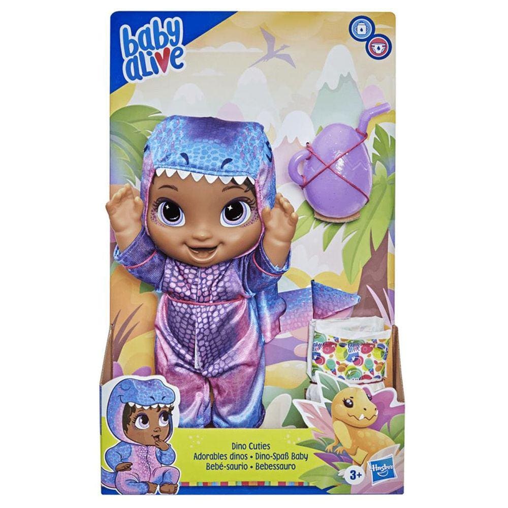 Boneca Baby Alive Dino Cuties Bebessauro Negra Hasbro