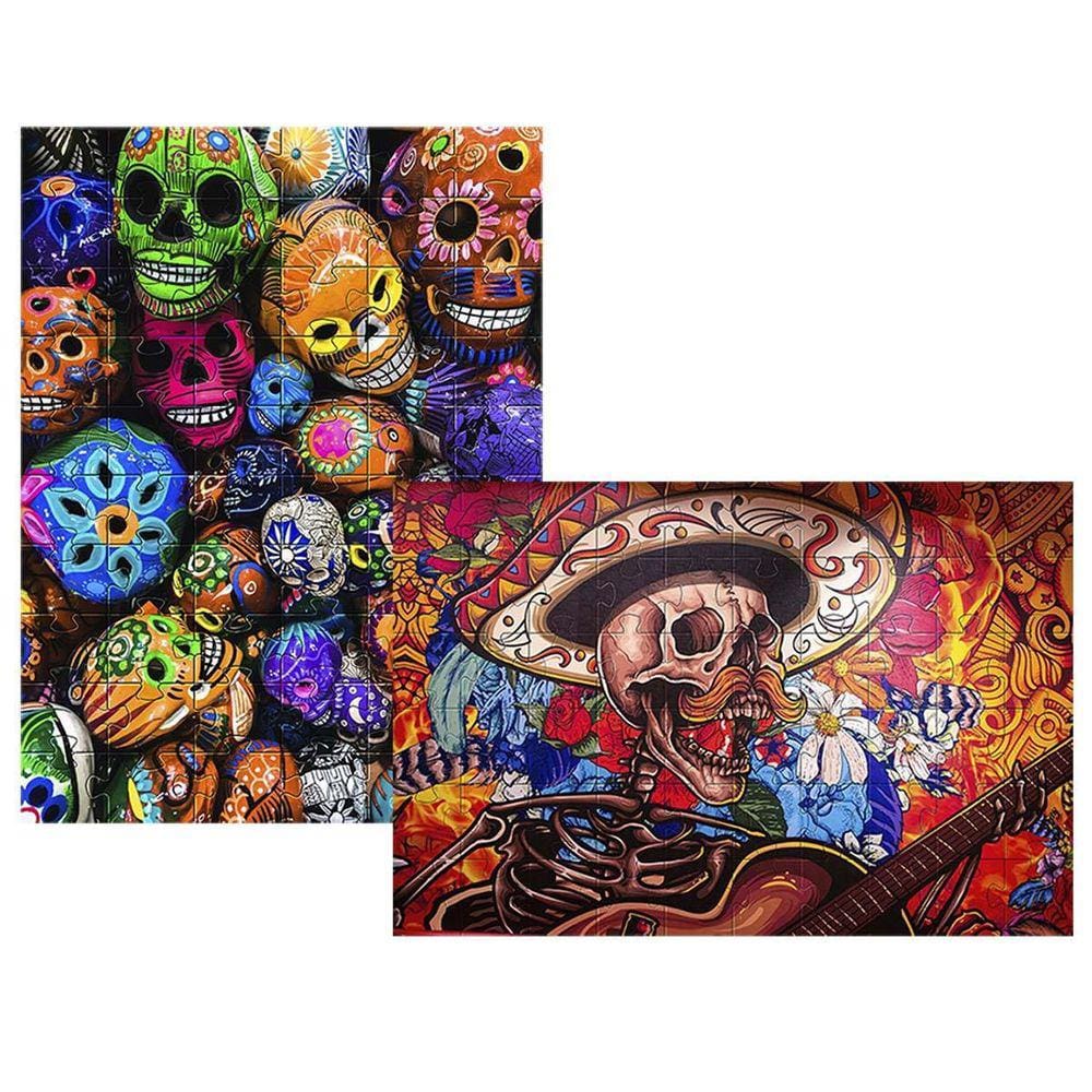 Kit 2 Quebra-Cabeças Atividades Cultura Mexicana 60 Peças