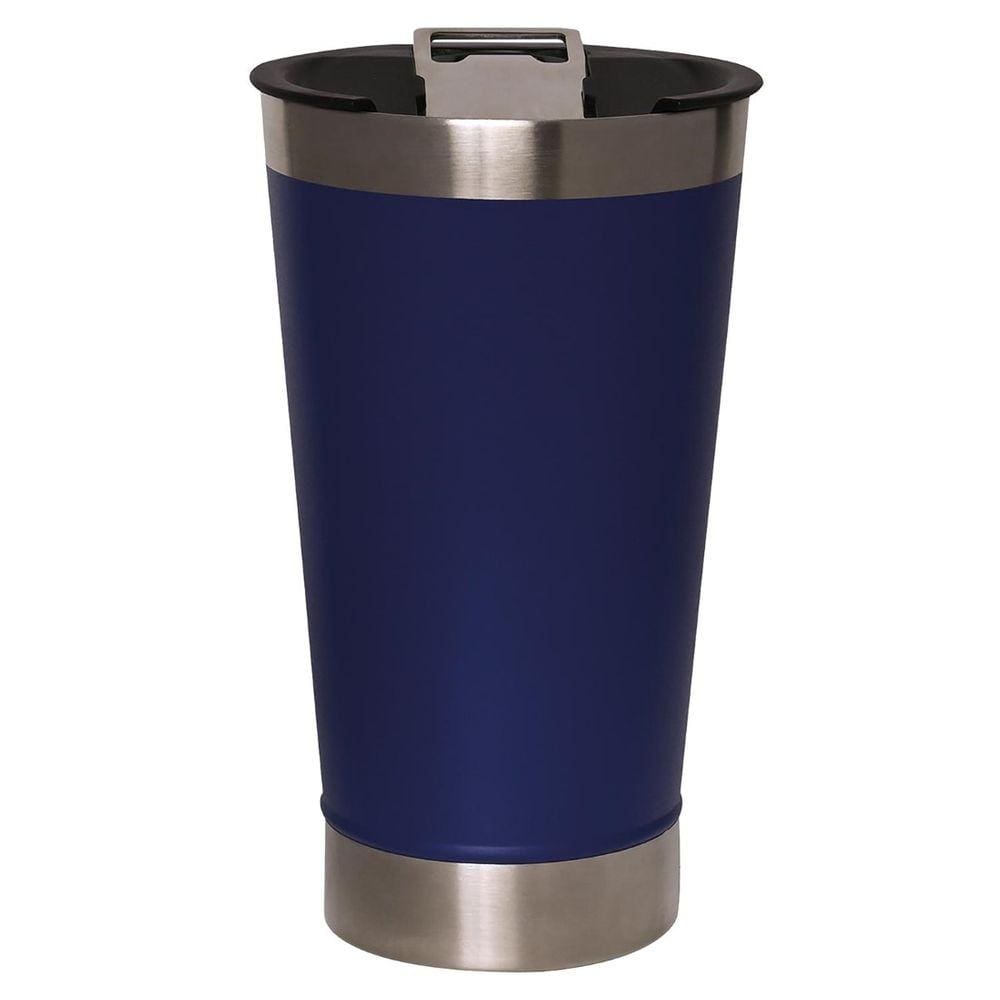Copo Térmico de Cerveja 500 ml em Aço Inox com Tampa Azul Mimo Style