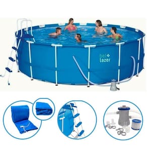 Piscina de Armação 16000 Litros com Kit Cobertura, Lona, Escada e Filtro BELFIX