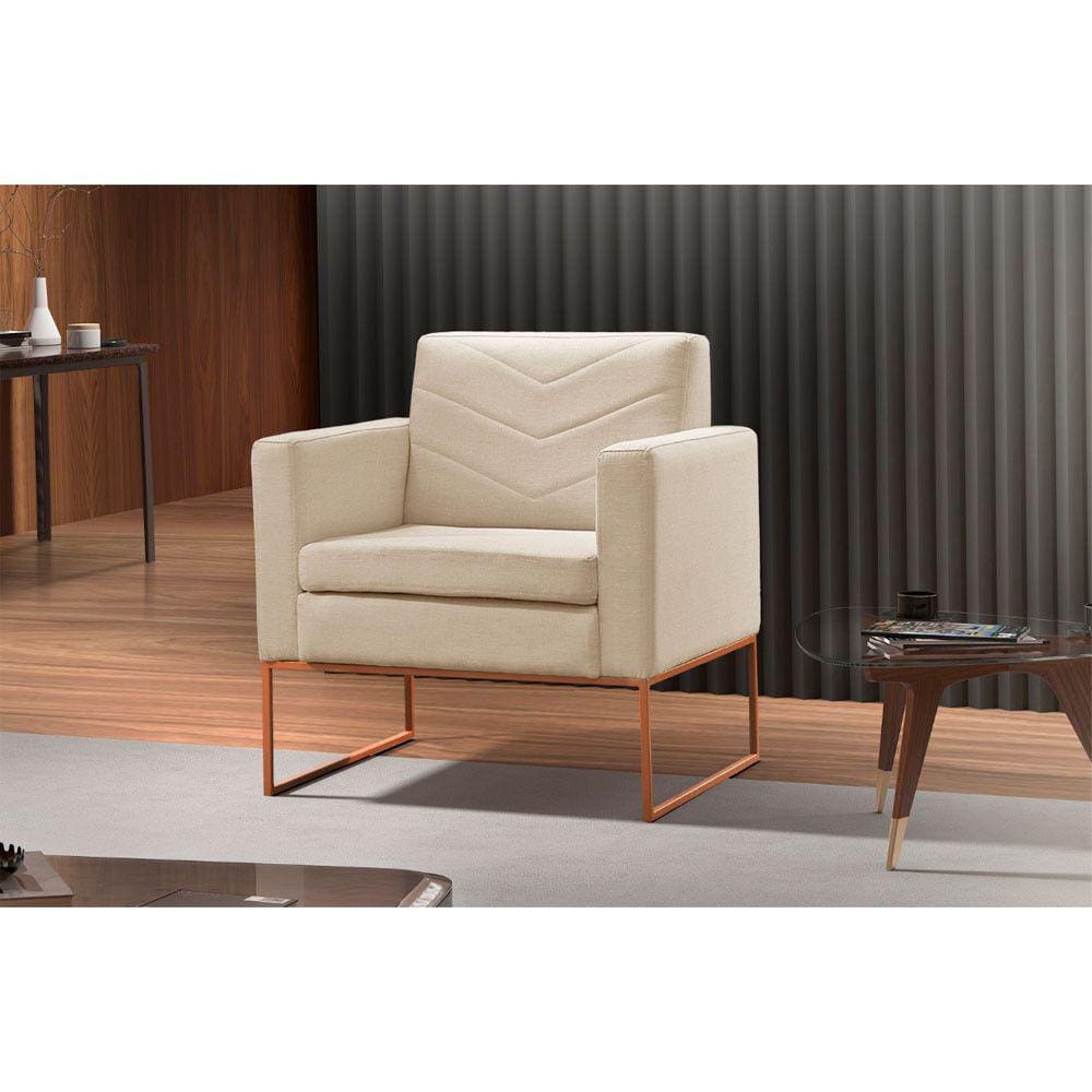 Poltrona Apolo Luxo Base Bronze Castellar Móbile