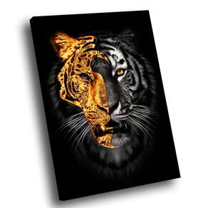 Quadro Tigre Ouro Br Artes Grande 118x78