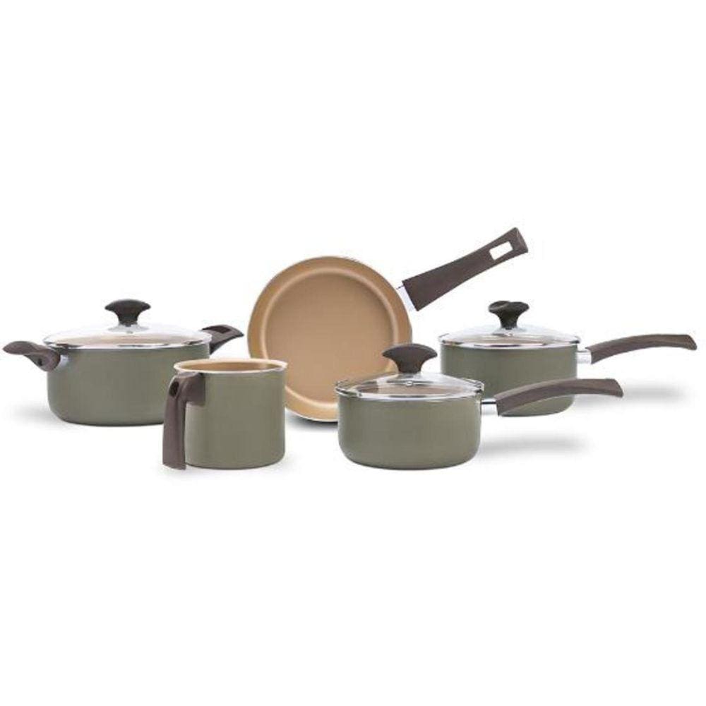 Jogo De Panelas Brinox Green Planet Naturall 5 Pç Verde