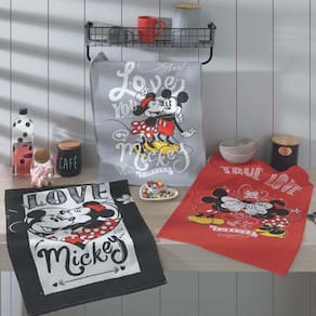 Kit Pano de Prato Atoalhado Mickey & Minnie com 3 unidades - Dohler