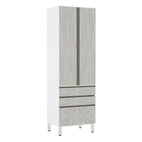 Paneleiro Torre 70Cm E Pérola Branco Com Concreto
