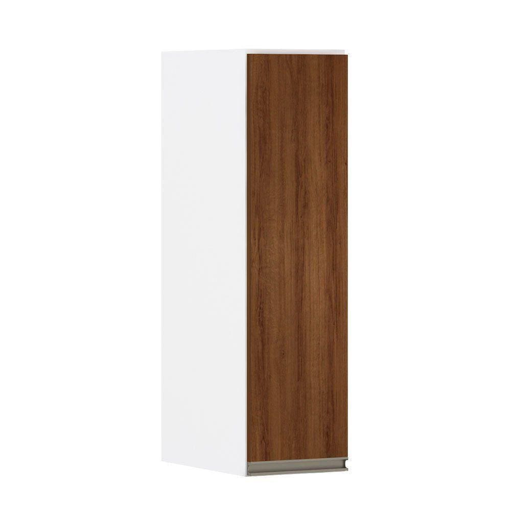 Armário Perola 20cm 1 Porta Branco Polar C/Nogueira