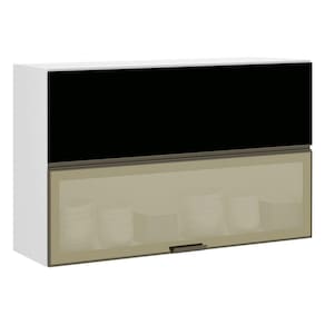 Armário Basculante 120cm 2 Portas E C/Vidro Reflecta Bronze