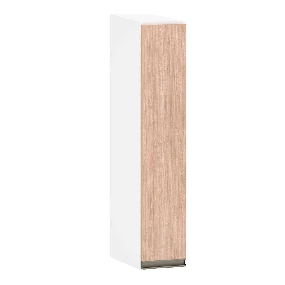 Armário Aéreo 15cm 1 Porta Pérola Branco Polar C/Cumaru